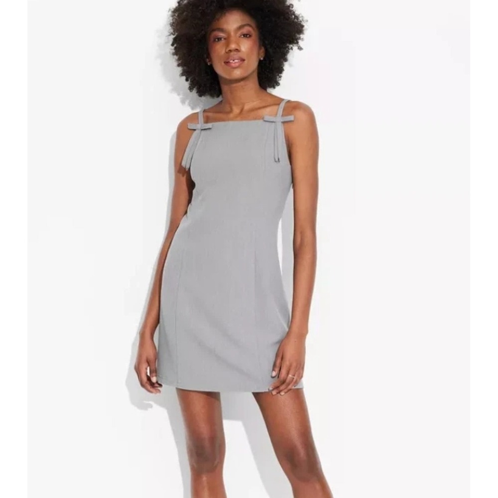 Wild Fable Mini Shift Dress Wild Fable Gray S Sleeveless Side Zipper